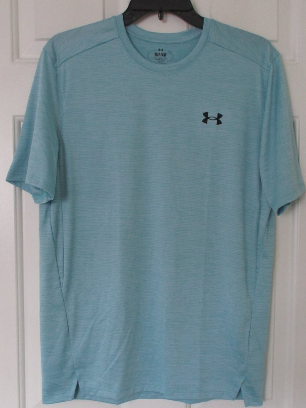 Under Armour Mens S/S Blue Perforated Crewneck Active T-Shirt - Size Small